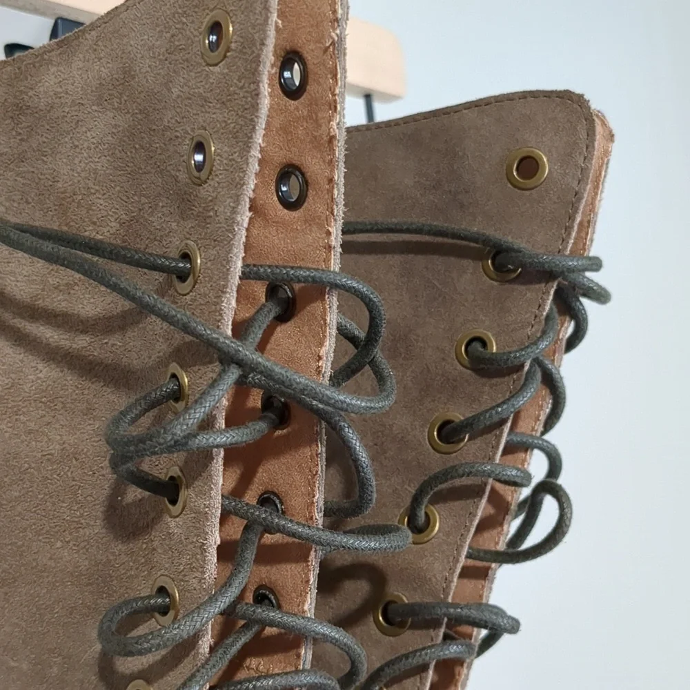 Free People x Jeffrey Campbell Perspective Tall Knee High Lace Up Boot 8.5